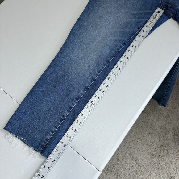 J.Crew Womens Jeans 32 Blue Essential Straight in All-Day Stretch Raw Hem Denim - Picture 6 of 12